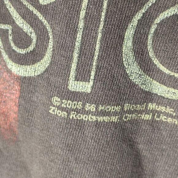 Bob Marley Rebel Music Zion Rootswear 2008 Brown 100% Cotton Graphic Crew Neck T - Picture 3 of 8